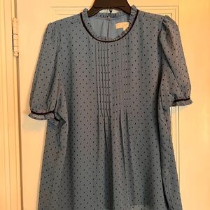 The Loft Blue Polka Dot Blouse